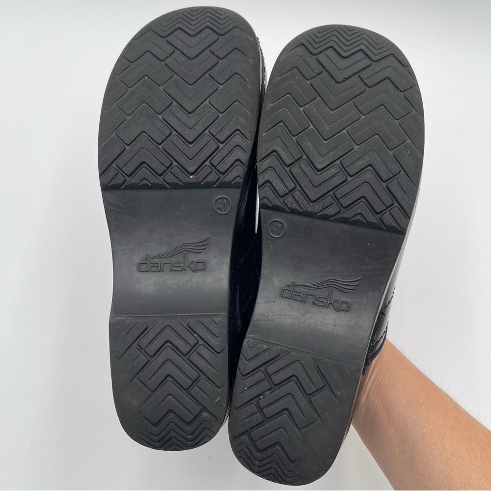 Dansko Professional Black Shiny Leather Classic Clogs Sz EU 41 US 10.5-11 - Picture 11 of 14